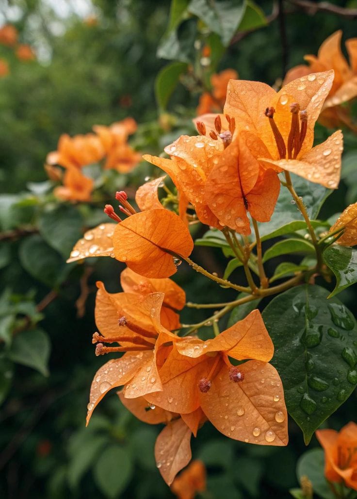 Hybrid Bougainvillea Orange Flower Plant (Pack Of-1 )