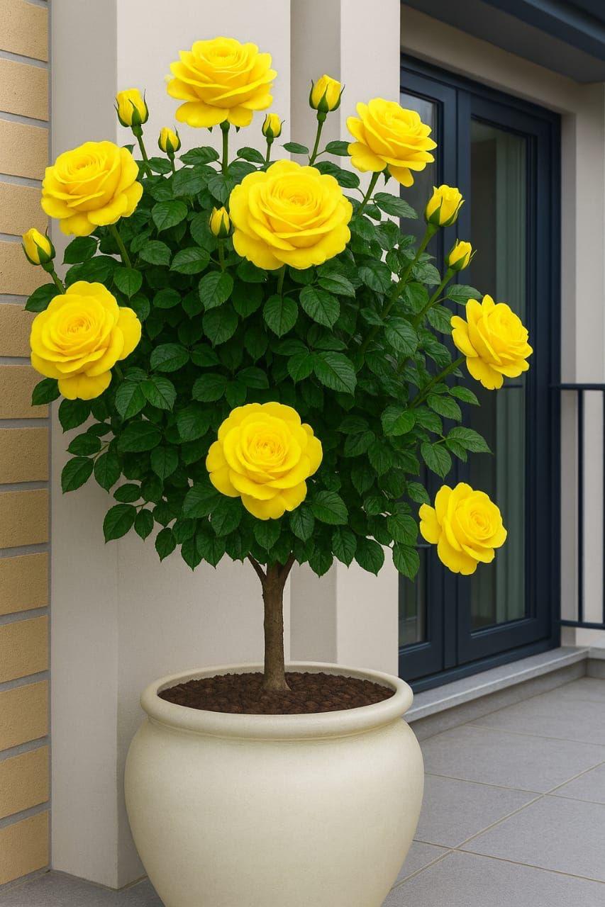 Hybrid Yellow Rose Flower Plant (Pack Of-1)